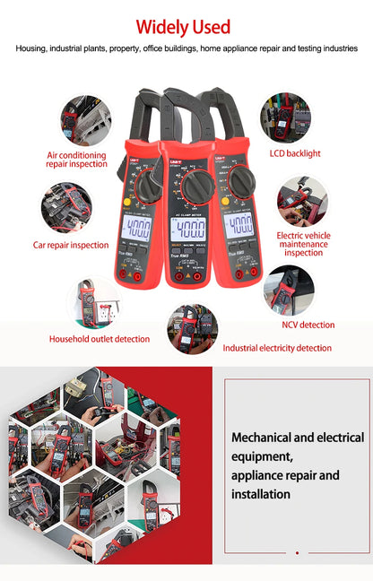 UNI-T Pinza amperometrica UT201 UT202 UT202A UT203 UT204 Plus Tester digitale Voltmetro professionale Pinza Amperometro Multitester elettrico