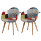 2 pz/set sedie da pranzo moderne nordiche poltrone in tessuto Patchwork sedia di lusso sgabello per Computer per il tempo libero Design di mobili per soggiorno