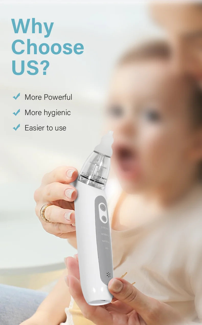 2025 Nuovo modello Aspiratore nasale elettrico per bambini Versione di ricarica Aspiratore nasale per neonato Aspirazione Prevenire la congestione nasale