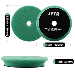 (Vendita singola) SPTA 5"(125mm)/6"(150mm) Pollici Spugna per lucidatura con bordo smussato piatto per lucidatore per auto DA/RO/GA