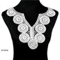 Applique in Pizzo per Abiti, Accessori Decorativi per Costumi, Colletti Fai-da-Te, Bordi per Cucito, Bianco e Nero