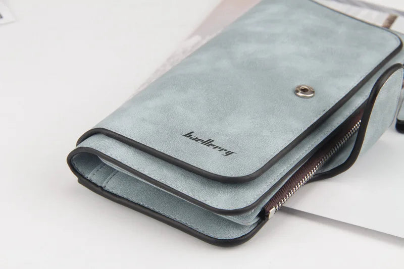 Nuovi portafogli da donna alla moda, lunghi, in PU di alta qualità, porta carte classico con cerniera per monete