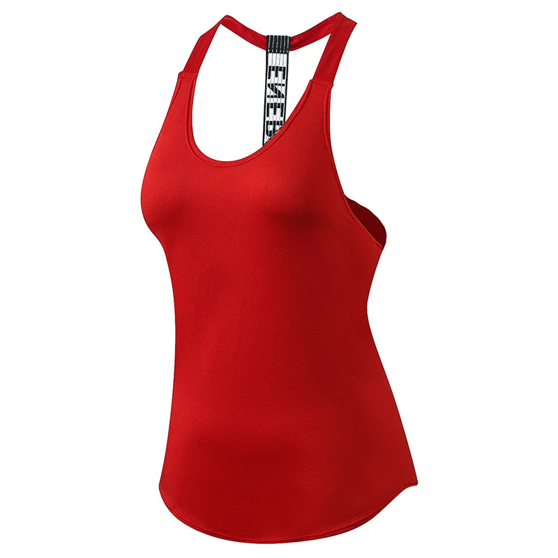 2024 Top da palestra Top sportivo da donna Lettera Camicie senza schienale Top da yoga senza maniche Fitness Corsa Canotta ad asciugatura rapida Crop Top