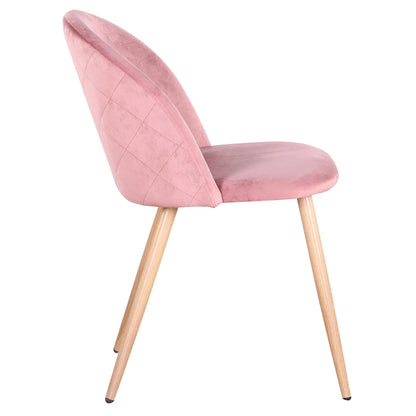 EGOONM Un set di 2 sedie da pranzo con morbidi velluto e piedini in metallo per cucina, sala da pranzo, soggiorno, lounge (rosa/verde/blu)