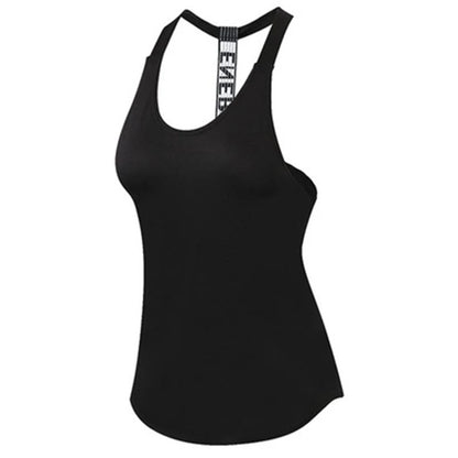 2024 Top da palestra Top sportivo da donna Lettera Camicie senza schienale Top da yoga senza maniche Fitness Corsa Canotta ad asciugatura rapida Crop Top