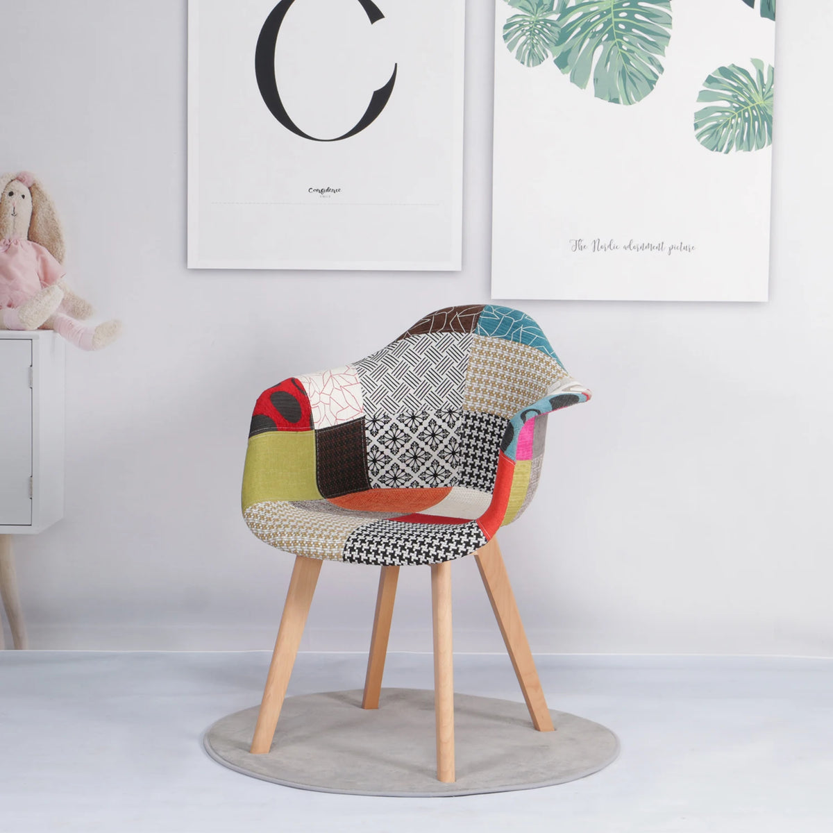 2 pz/set sedie da pranzo moderne nordiche poltrone in tessuto Patchwork sedia di lusso sgabello per Computer per il tempo libero Design di mobili per soggiorno