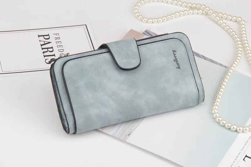 Nuovi portafogli da donna alla moda, lunghi, in PU di alta qualità, porta carte classico con cerniera per monete