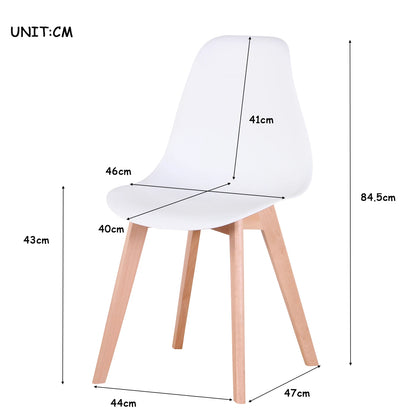 EGOONM Set di 4 sedie da pranzo medievali nordiche con gambe in legno massello per soggiorno sala da pranzo studio camera da letto (bianco/nero/grigio)