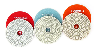 Set di 3 Dischi Flessibili Diamantati da 4 Pollici per Lucidatura in 3 Fasi, per Granito, Marmo, Pietra e Calcestruzzo, Set di Utensili Abrasivi da 100mm