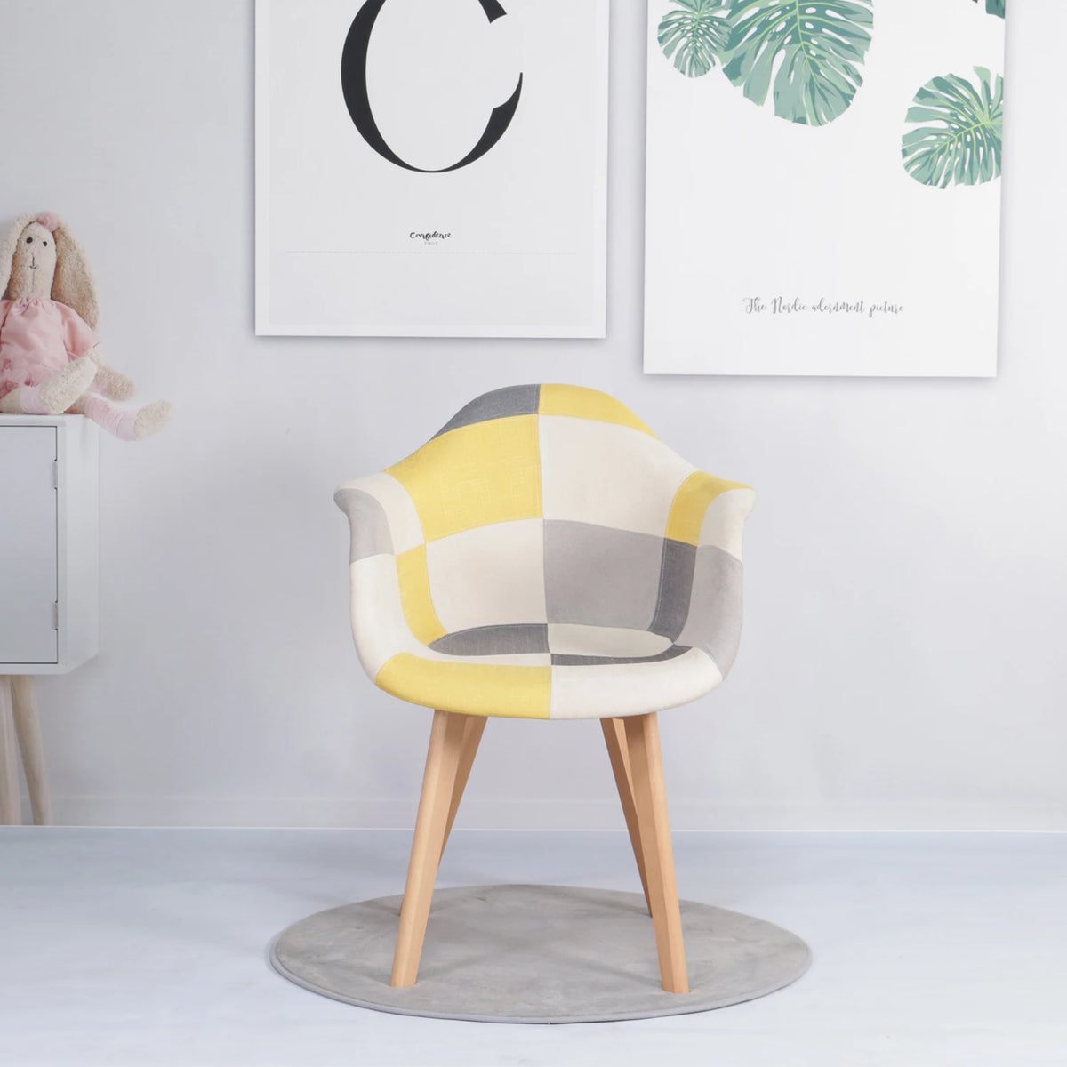 2 pz/set sedie da pranzo moderne nordiche poltrone in tessuto Patchwork sedia di lusso sgabello per Computer per il tempo libero Design di mobili per soggiorno
