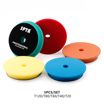 (Vendita singola) SPTA 5"(125mm)/6"(150mm) Pollici Spugna per lucidatura con bordo smussato piatto per lucidatore per auto DA/RO/GA