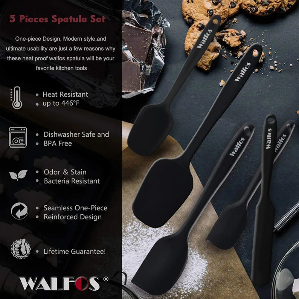 Walfos 5 Pz/set Spatola In Silicone Antiaderente Cottura Della Pasticceria Spatola In Silicone Resistente Al Calore Utensile Da Cucina Strumento di Cottura