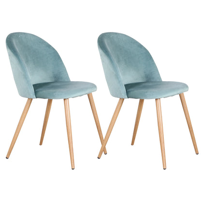 EGOONM Un set di 2 sedie da pranzo con morbidi velluto e piedini in metallo per cucina, sala da pranzo, soggiorno, lounge (rosa/verde/blu)