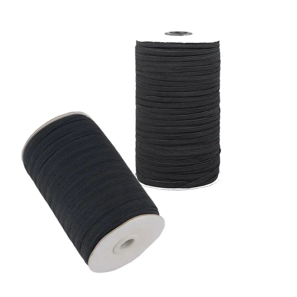 10 metri Nero/Bianco Cucito Fascia Elastica Tessitura Spandex 3mm ~ 15mm per I Vestiti Indumento Pantaloni Cintura Cucito Accessori FAI DA TE