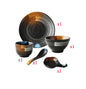ANTOWALL Giapponese Set di Cena di Ceramica Retrò Giapponese Set Da Tavola Frosted Texture Ciotola Piatto di Casa Piatto Piatto Ristorante Hotelware