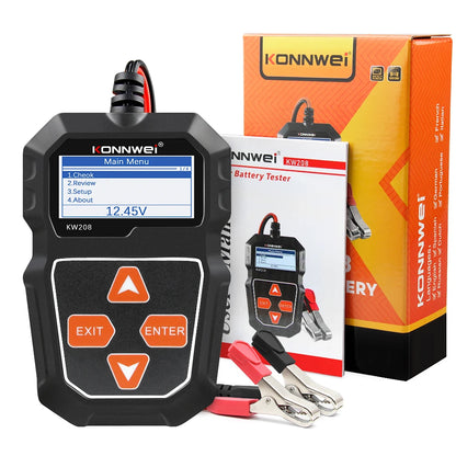 KONNWEI KW208 Tester per batteria per auto 12V Tester di carico analizzatore per alternatore automobilistico Test di tensione per forme d'onda per auto/moto