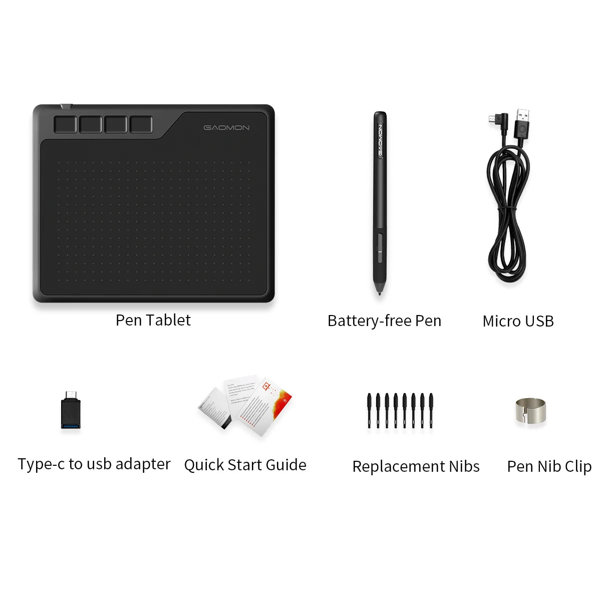 GAOMON S620 Tavoletta con penna digitale da 6,5x4 pollici per disegno Design Telefono Android Windows Mac OS Tavoletta grafica compatibile con sistema