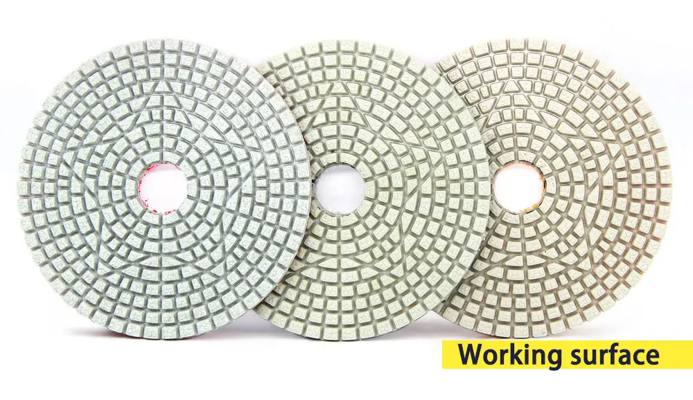 Set di 3 Dischi Flessibili Diamantati da 4 Pollici per Lucidatura in 3 Fasi, per Granito, Marmo, Pietra e Calcestruzzo, Set di Utensili Abrasivi da 100mm
