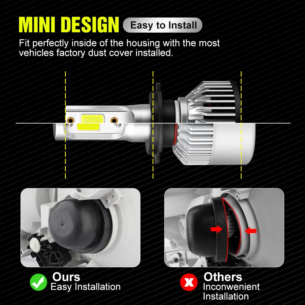 XSTORM Mini Faro Per Auto H1 H4 H7 Lampadina A LED H8 H11 9005 HB3 9006 HB4 9004 HB1 9007 HB5 H13 Luci A Led 15000LM Turbo lampada 12V