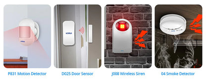 KERUI W184 Tuya Smart 4G Sistema di Allarme Wireless WIFI GSM Allarme Rilevatore di Movimento Sensore Porta Antifurto Supporto Alexa e Google