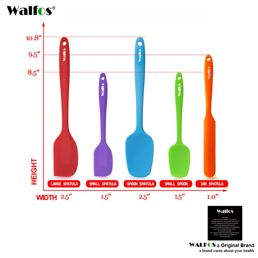 Walfos 5 Pz/set Spatola In Silicone Antiaderente Cottura Della Pasticceria Spatola In Silicone Resistente Al Calore Utensile Da Cucina Strumento di Cottura