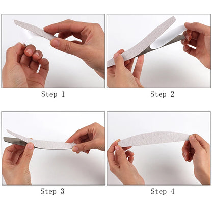 50 pz/100 pz grigio cuscinetti rimovibili con manico in metallo sostituzione carta vetrata lima per unghie 100/180 per Manicure calli Remover Buffer