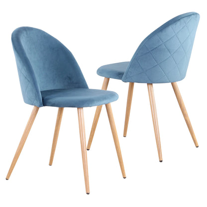 EGOONM Un set di 2 sedie da pranzo con morbidi velluto e piedini in metallo per cucina, sala da pranzo, soggiorno, lounge (rosa/verde/blu)