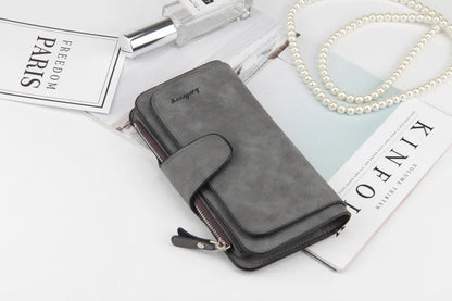 Nuovi portafogli da donna alla moda, lunghi, in PU di alta qualità, porta carte classico con cerniera per monete