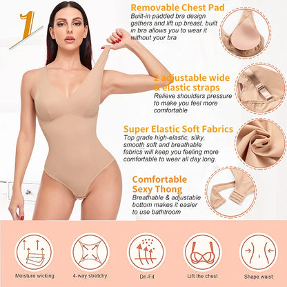 Intimo dimagrante da donna Body Jumsuit Body Shaper Vita Trainer Corsetto Shapewear Top con reggiseno imbottito Recupero postpartum