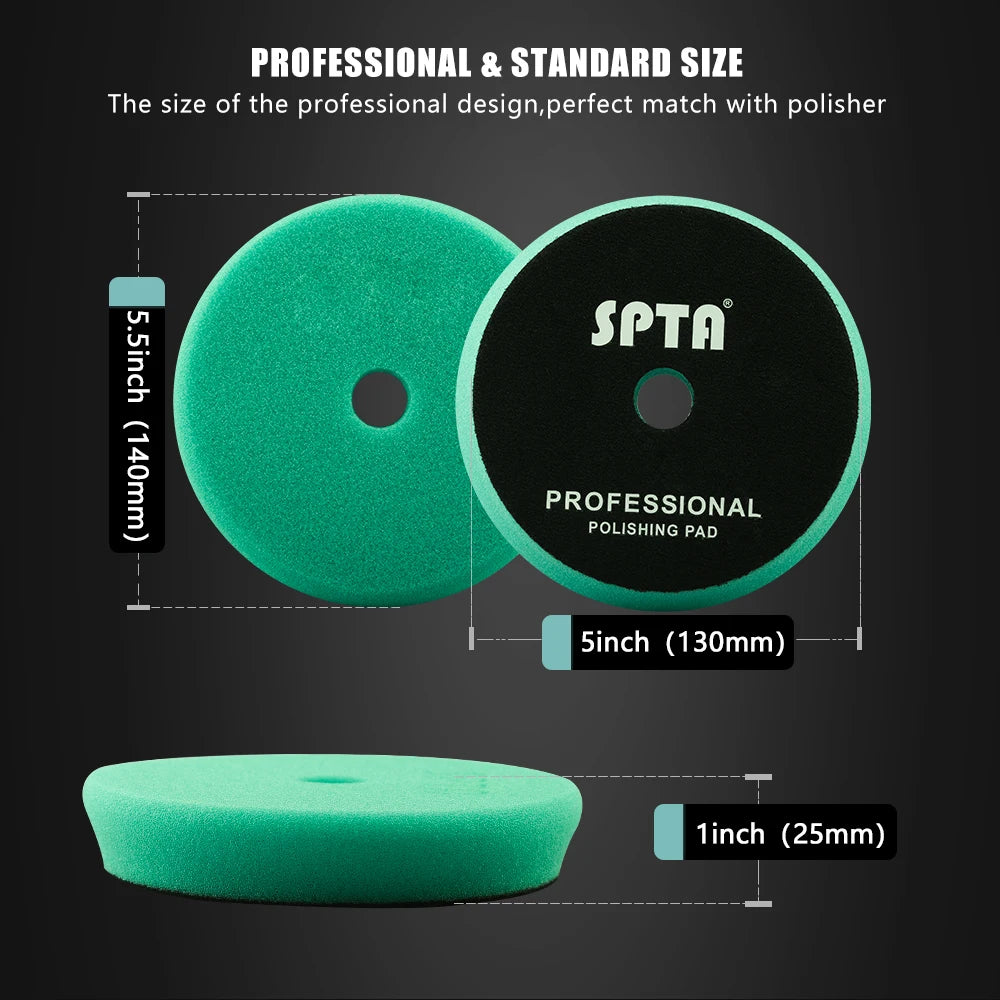 SPTA 1PC 3"(80mm)/5"(125mm)/6"(150mm) Tampone in schiuma per lucidatura per auto Spugna a forma di T per lucidatrice per auto DA/RO/GA