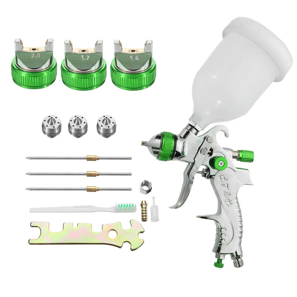 WENXING Pistola a spruzzo professionale HVLP 1.4 / 1.7 / 2.0mm Aerografo a gravità con ugello per verniciatura auto