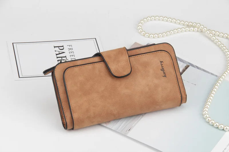 Nuovi portafogli da donna alla moda, lunghi, in PU di alta qualità, porta carte classico con cerniera per monete