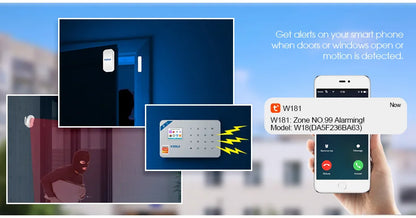 KERUI W184 Tuya Smart 4G Sistema di Allarme Wireless WIFI GSM Allarme Rilevatore di Movimento Sensore Porta Antifurto Supporto Alexa e Google