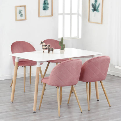 EGOONM Un set di 2 sedie da pranzo con morbidi velluto e piedini in metallo per cucina, sala da pranzo, soggiorno, lounge (rosa/verde/blu)