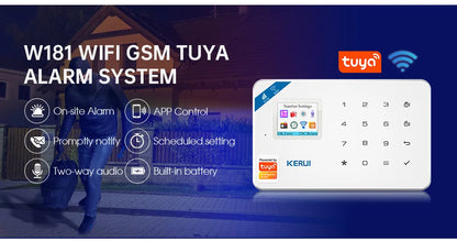 KERUI W184 Tuya Smart 4G Sistema di Allarme Wireless WIFI GSM Allarme Rilevatore di Movimento Sensore Porta Antifurto Supporto Alexa e Google