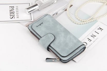 Nuovi portafogli da donna alla moda, lunghi, in PU di alta qualità, porta carte classico con cerniera per monete