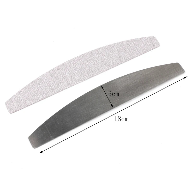 50 pz/100 pz grigio cuscinetti rimovibili con manico in metallo sostituzione carta vetrata lima per unghie 100/180 per Manicure calli Remover Buffer