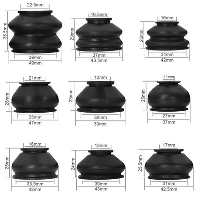 14x Confezione multipla Universale per auto Sospensione Sterzo Giunto sferico Gomma Antipolvere Boot Copertura Pista Tie Girevole Aste Estremità Set Parti Accessori