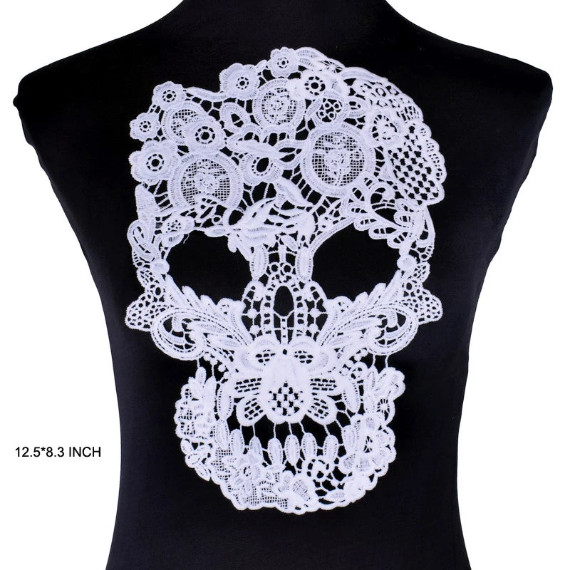 Applique in Pizzo per Abiti, Accessori Decorativi per Costumi, Colletti Fai-da-Te, Bordi per Cucito, Bianco e Nero