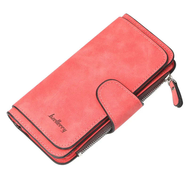 Nuovi portafogli da donna alla moda, lunghi, in PU di alta qualità, porta carte classico con cerniera per monete