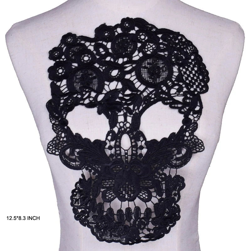 Applique in Pizzo per Abiti, Accessori Decorativi per Costumi, Colletti Fai-da-Te, Bordi per Cucito, Bianco e Nero