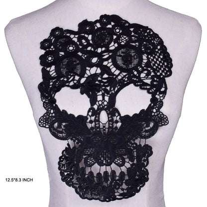 Applique in Pizzo per Abiti, Accessori Decorativi per Costumi, Colletti Fai-da-Te, Bordi per Cucito, Bianco e Nero