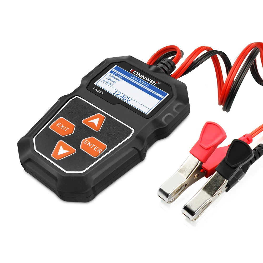 KONNWEI KW208 Tester per batteria per auto 12V Tester di carico analizzatore per alternatore automobilistico Test di tensione per forme d'onda per auto/moto