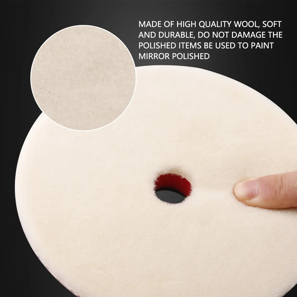 (Vendita singola) SPTA 1PC 3"(80mm)/5"(125mm)/6"(150mm) Tampone di lana giapponese per lucidatura per lucidatrice per auto Dettagli rimozione graffi