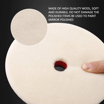 (Vendita singola) SPTA 1PC 3"(80mm)/5"(125mm)/6"(150mm) Tampone di lana giapponese per lucidatura per lucidatrice per auto Dettagli rimozione graffi