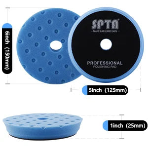 SPTA 1PC 5"(125mm)/6"(150mm) Kit di lucidatura CCS smussato Set di lucidatura per auto automatica Tampone in schiuma di spugna per lucidatore buffer RO/DA/GA