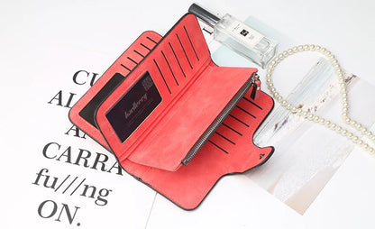 Nuovi portafogli da donna alla moda, lunghi, in PU di alta qualità, porta carte classico con cerniera per monete