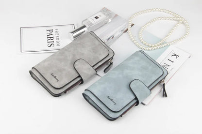 Nuovi portafogli da donna alla moda, lunghi, in PU di alta qualità, porta carte classico con cerniera per monete