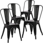 EGOONM Set di 4/8 sedie da pranzo moderne in metallo Sedie in stile industriale impilabili utilizzate per la sedia da pranzo all'aperto del terrazza del ristorante