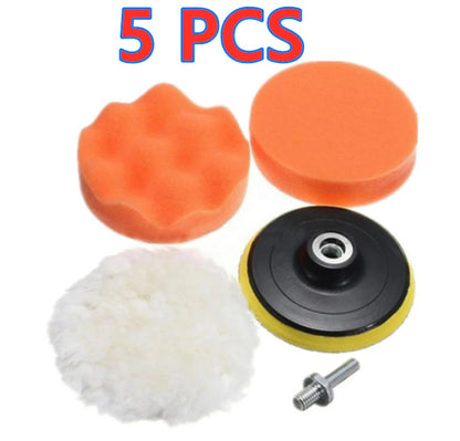 Kit di tamponi in spugna per lucidatura per auto Kit tampone in schiuma Tampone per lucidatrice Tamponi per cera per veicoli a motore per motociclette Rimuove i graffi